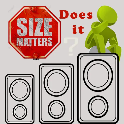 Different size studio monitors for size comparisons.